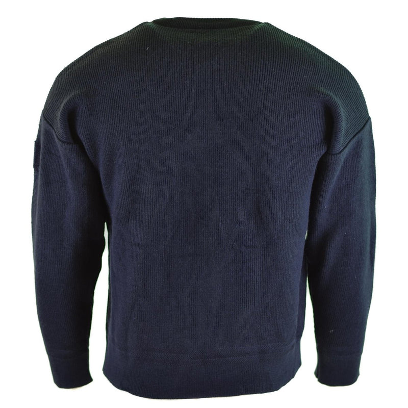 Commando blue jumper original French army pullover round neck double knit long sleeve sweater