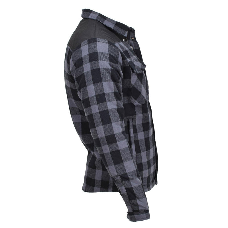 MIL-TEC German Military Lumberjack jacket plaid checkered warm black gray